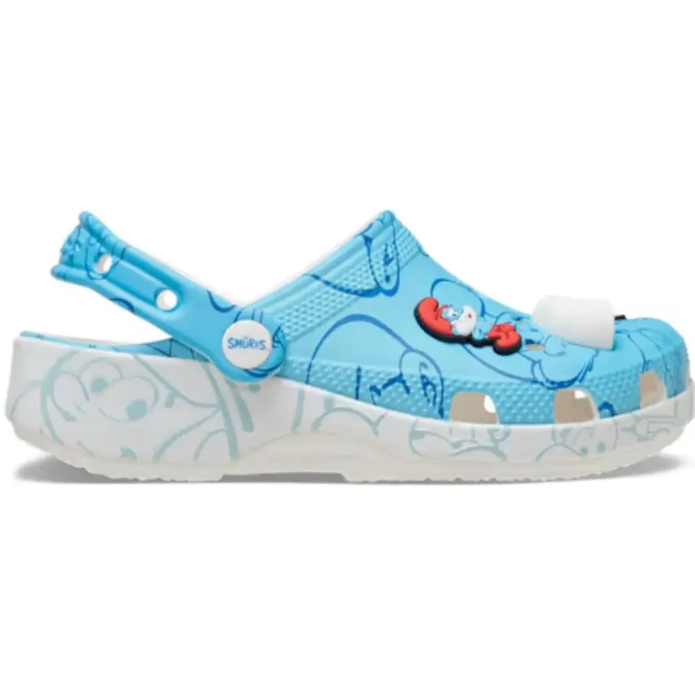 Crocs Smurfs Classic Clogs Kids US 11 Blue Slip On Comfort Casual Shoes KFC1167